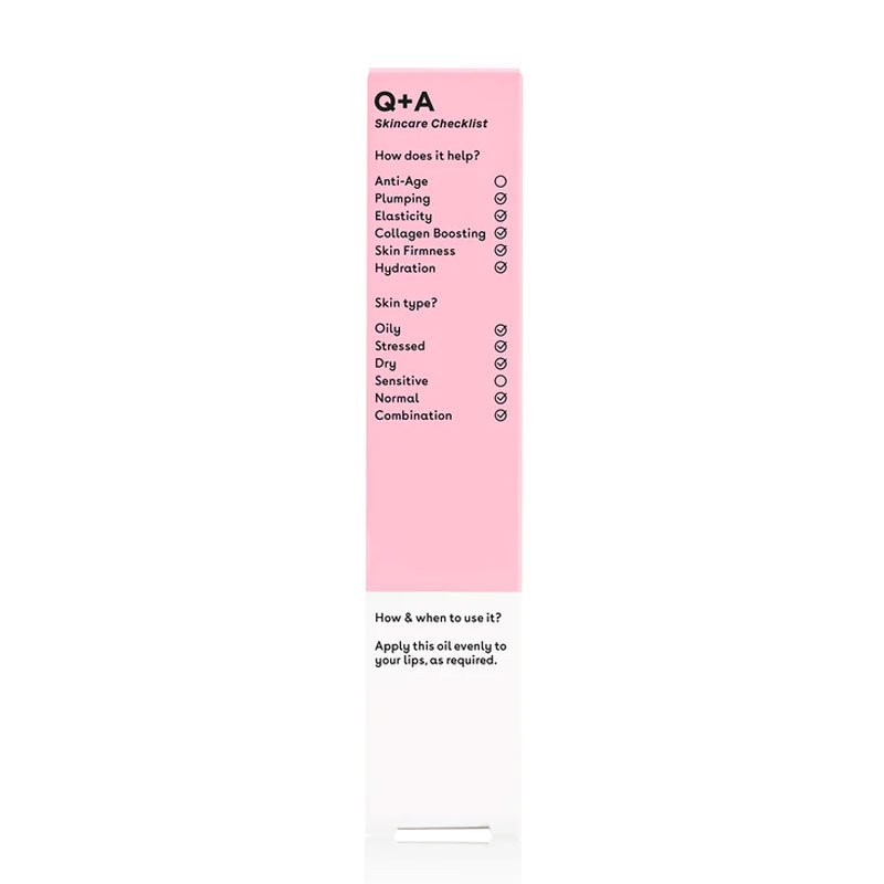 Q+A Liquorice Lip Oil | collagen boosting lip oil