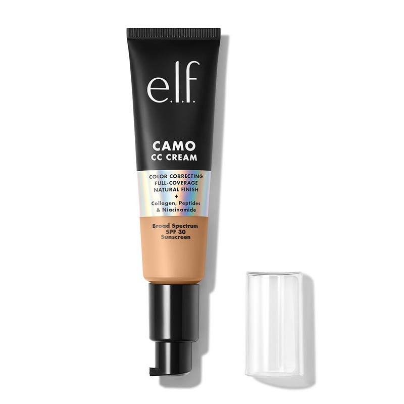 Camo CC Cream | Airbrushed skin | Buildable coverage | Natural finish | Hydrating ingredients | Vitamin B3 | Hyaluronic acid | Protects skin's barrier | Vegan | SPF30 | Full Coverage