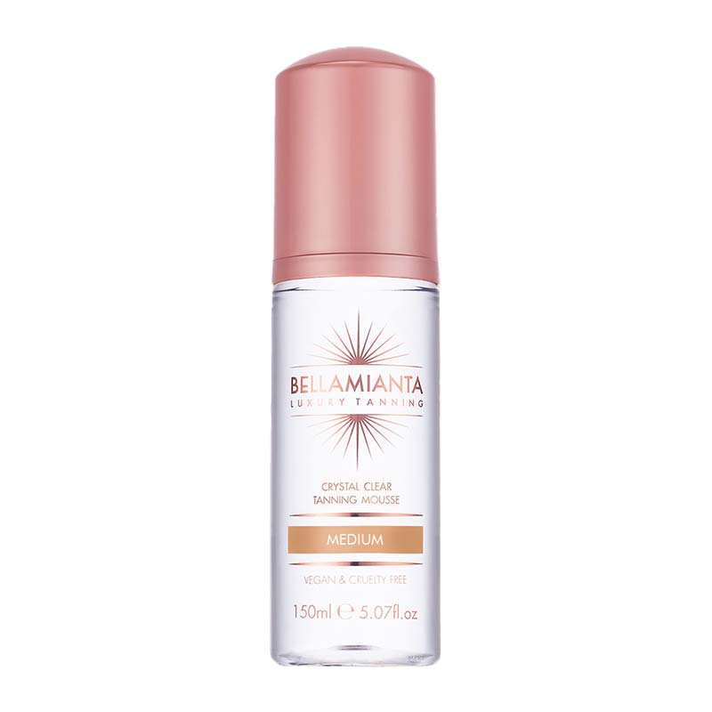 Bellamianta Crystal Clear Tanning Mousse | false tan | fake tan | bellamianta tan | spray tan | tanning | ultra dark tan | medium tan | dark tan | Ultra Dark tan | Medium tan | Dark tan
