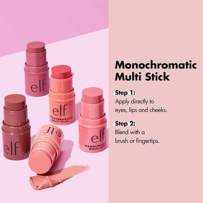 e.l.f. Monochromatic Multi Stick | Blusher | Lipstick | Shadow Z| Pop of colour | Buildable colour | Multitasker | Shea butter | Vitamin E | Nourishing