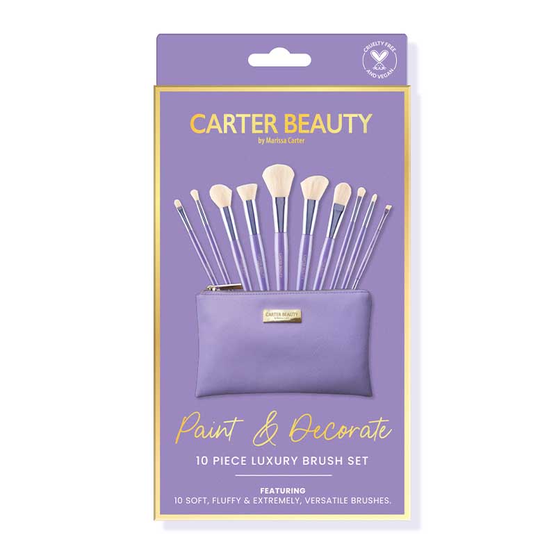 Carter Beauty Paint and Decorate 10 Piece Luxury Brush Set | vegan fibre brushes
