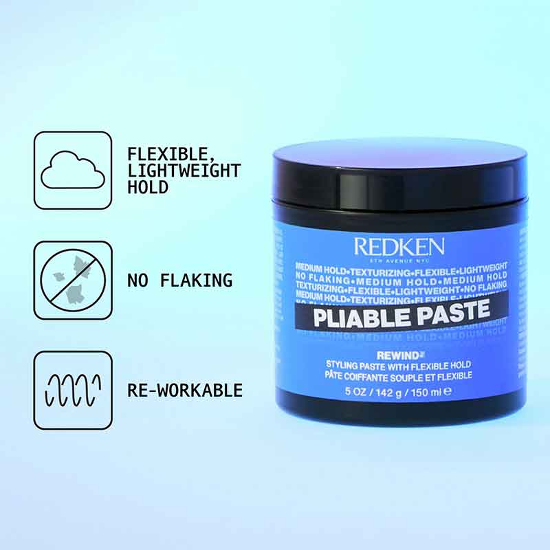 Redken Pliable Rewind Styling Paste | Flexible, lightweight hold | No flaking | Re-workable |