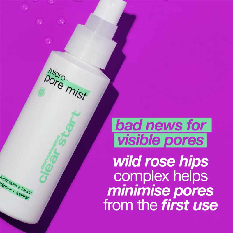 Dermalogica Clear Start Pore Mist | wild rose hips complex helps minimise pores 