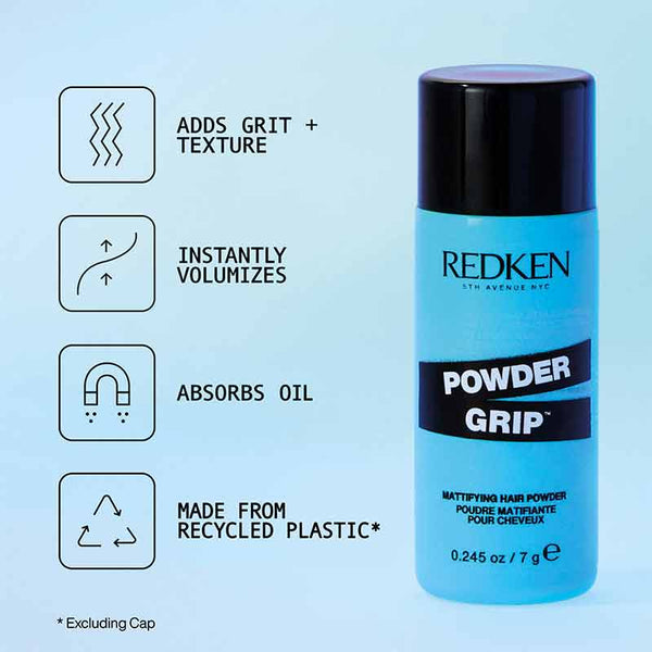 Redken Powder Grip Mattifying Hair Powder | Hairstyling | Provides texture and volume | Extra grip for hairstyles  | Volume Powder