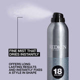 Redken’s Quick Dry 18 Finishing Hairspray | Fine mist that drys instantly | Offers long lasting results | Instantly fixes a style in shape | Quick fix hairspray | Instant results | Non-stiff hairspray