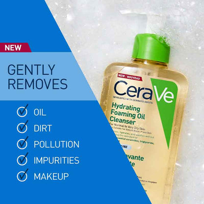 CeraVe Hydrating Foaming Oil Cleanser | makeup remover | cleanser for pollution and impurities