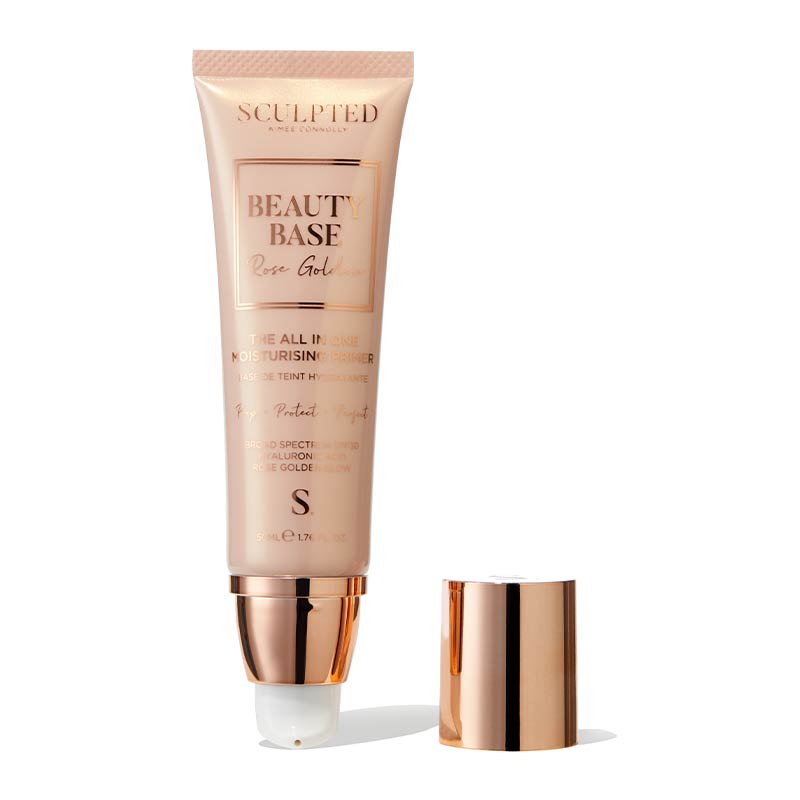 Sculpted By Aimee Beauty Base Rose Golden All in One Moisturising Primer | hydrating primer | primer to mix in with foundation | rose golden primer