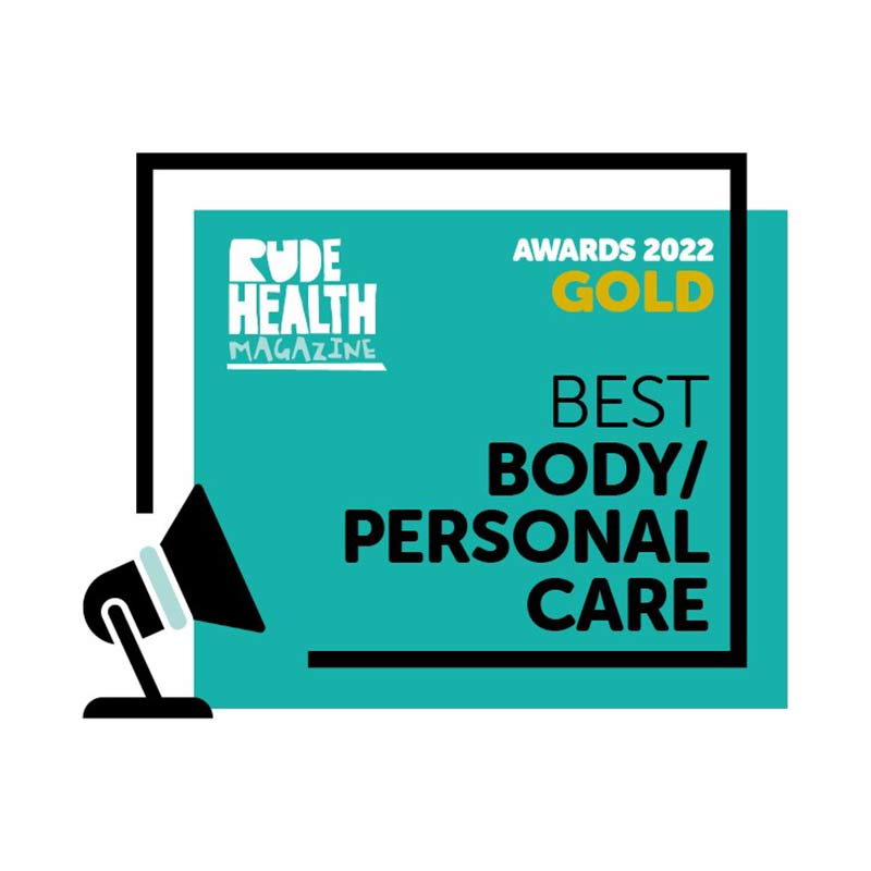 rude health magazine gold award for best body/personal care product