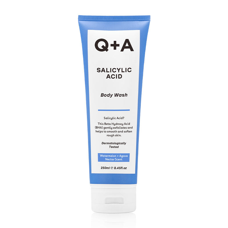 Q+A Salicylic Acid Body Wash | body wash for bumpy rough skin | get rid of bumpy skin shower gel