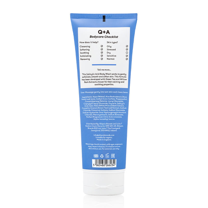 Q+A Salicylic Acid Body Wash | shower gel for bumpy skin