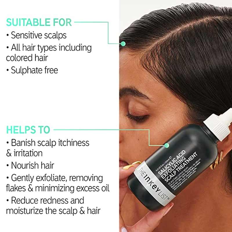 The INKEY List Salicylic Acid Exfoliating Scalp Treatment | sensitve scalp pre shampoo treatment
