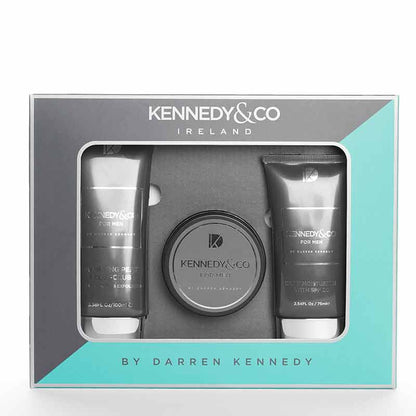 Kennedy & Co Mens Gift Set: Moisturiser, Hair Clay & Peat Scrub | darren kennedy christmas 2022 gift sets