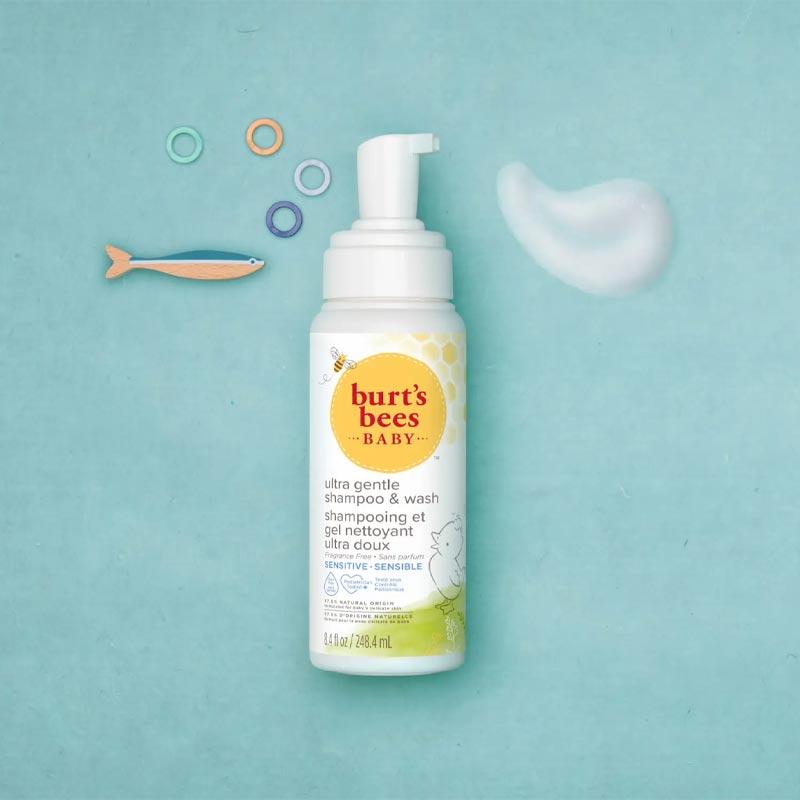 Burt's Bees Baby Foaming Shampoo & Wash for Sensitive Skin | non irritating baby wash