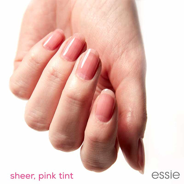 Essie Nail Care Hard To Resist Strengthener | pink tint sheer before and after