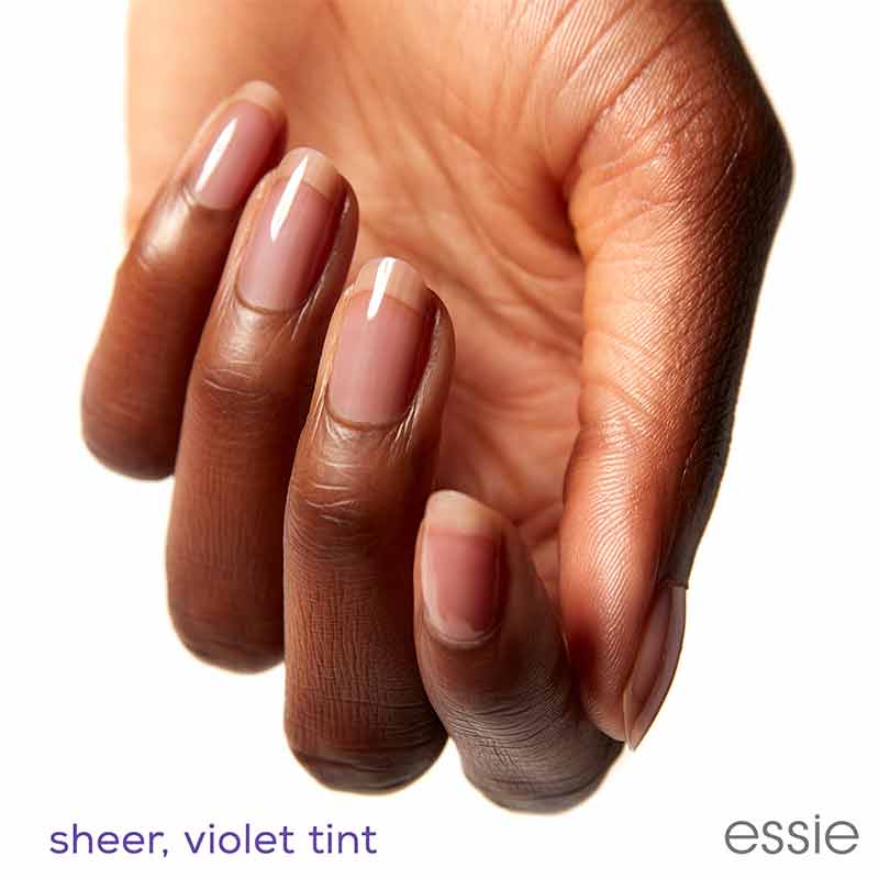 Essie Nail Care Hard To Resist Strengthener | sheer violet tint nail strengthener on nails