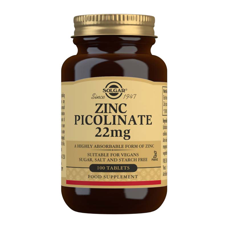 Solgar Zinc Picolinate 22 mg Tablets