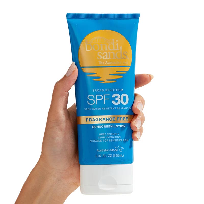 Bondi Sands Fragrance Free SPF30 Sunscreen Lotion | reef friendly 72hr hydration