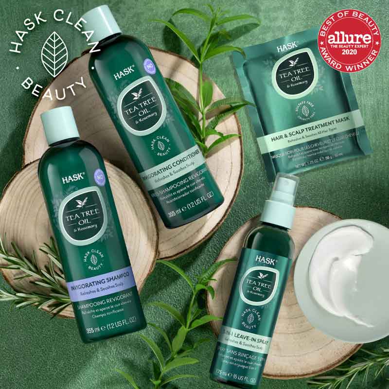 Hask Tea Tree & Rosemary Shampoo | scalp soothing shampoo