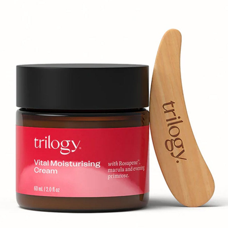 Trilogy Vital Moisturising Cream 60ml Jar with spatula | rosapene moisturiser | primrose moisturiser